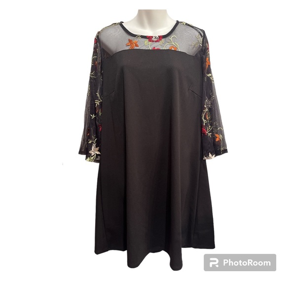 Nina Leonard Black Sheath dress.  Size XL - Picture 1 of 12